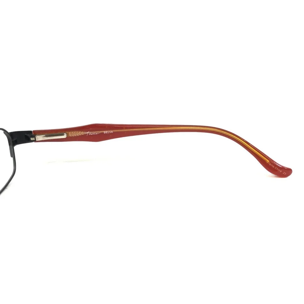 Thalia Eyeglasses Frames SELVA BK Black Red Cat Eye Studded Wire Rim 50-16-137